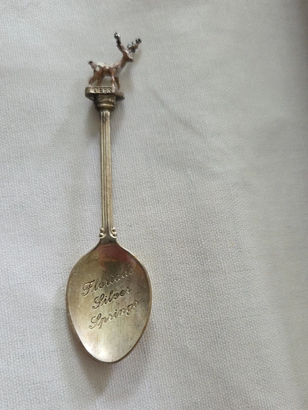 Silver-plated Deer Top Souvenir Spoon - Silver Springs